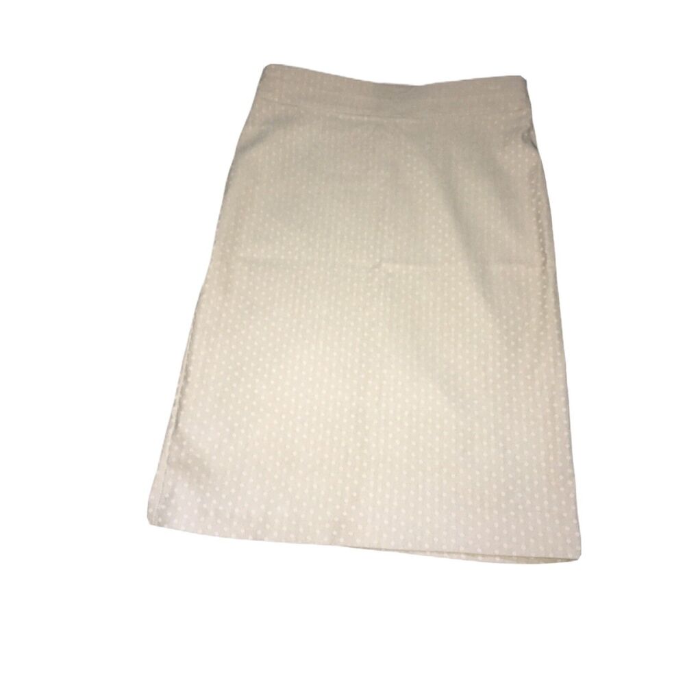 New York & Company beige white dot pencil skirt size XS
